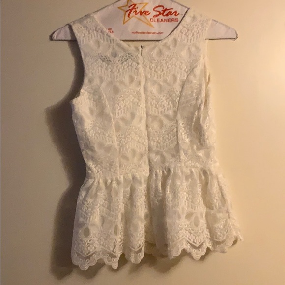 Blue Rain White peplum lace blouse - Picture 2 of 2